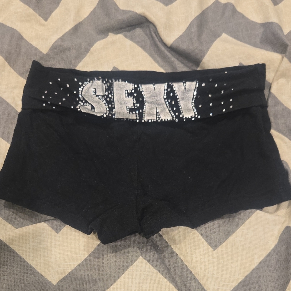 Black Women's Foldover Yoga Shorts
